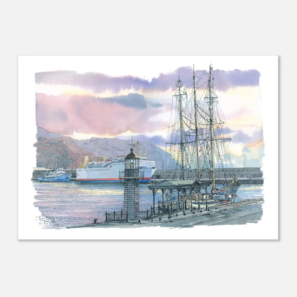 Santa Cruz de Tenerife, Spain – Maritime Watercolour Poster